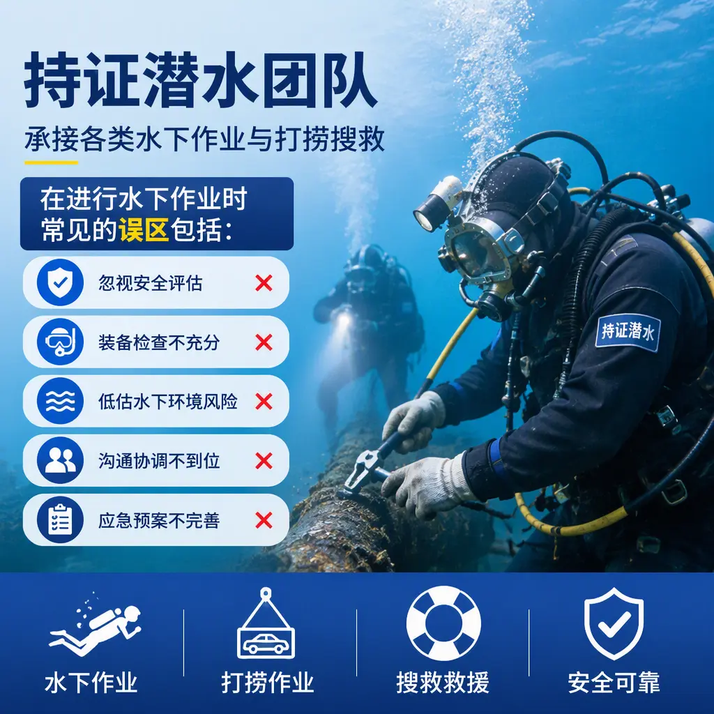 持证潜水团队,承接各类水下作业与打捞搜救抚宁