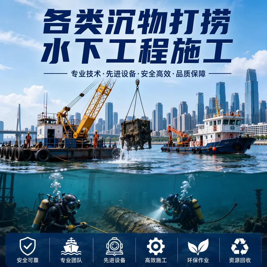 抚宁各类沉物打捞，水下工程施工